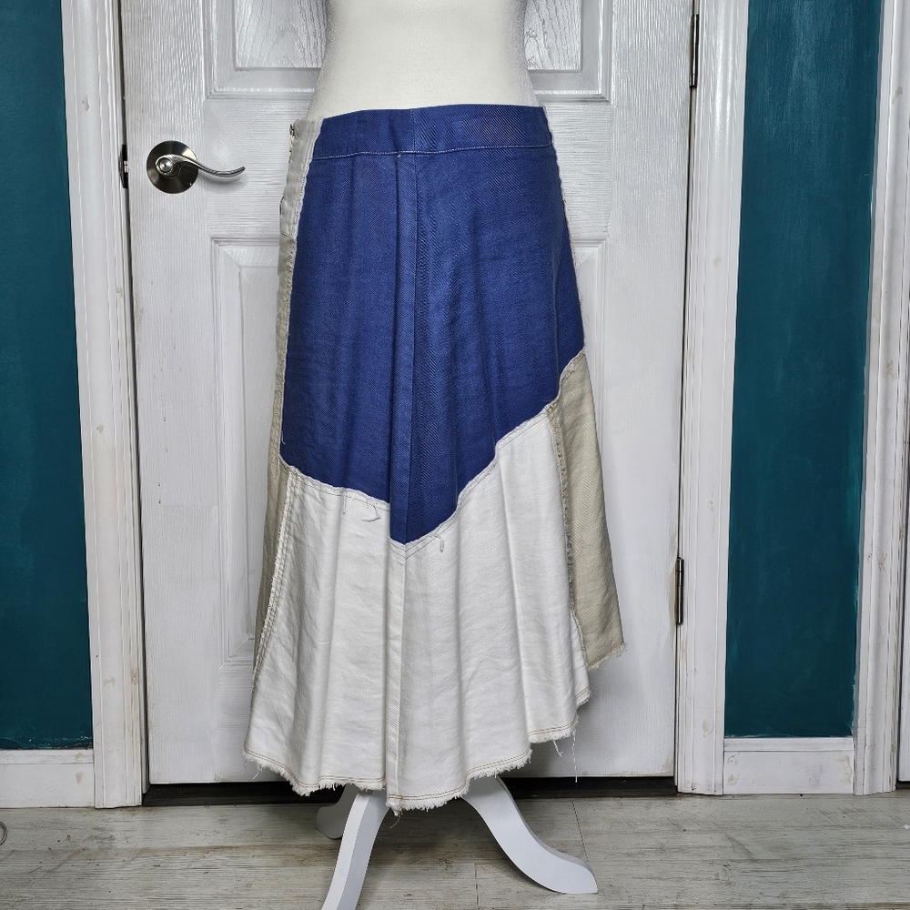 Anthropologie Brand Holding Horses Asymmetrical Color Block Skirt